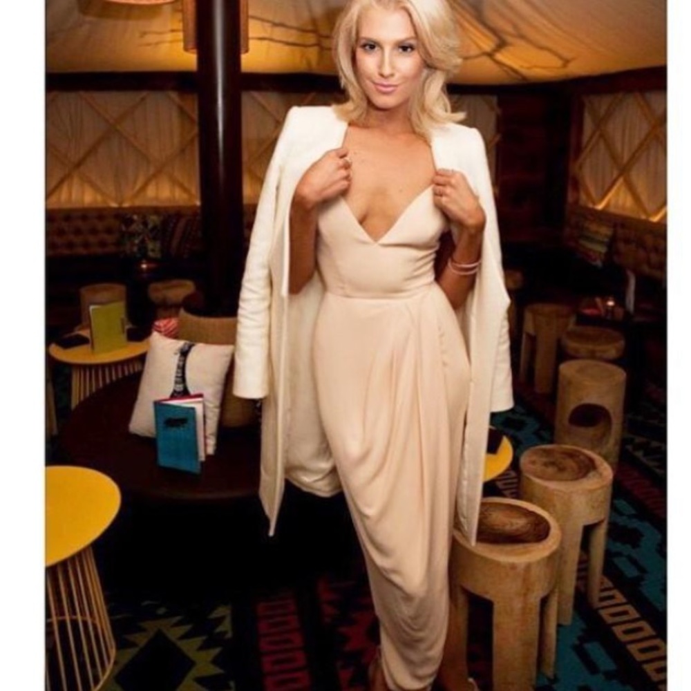 NWT Shona Joy U-Wire Core Bustier Nude Maxi Dress